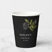 Donker Gotisch Bloemen Vrijgezellenfeest Papieren Bekers (Voorkant)