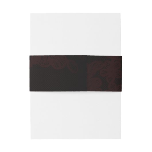 Donker Gotisch Bloemen Zwart Bruiloft Uitnodigingen Wikkel (Achterkant Voorbeeld)