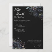 Donker Gotisch Bloemen Zwart Tot Dood Bruiloft Kaart (Voorkant)