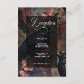 Donker Gotisch  Blush Bloemen & Zwart Ravens Informatiekaartje (Voorkant)