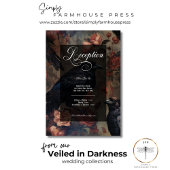 Donker Gotisch  Blush Bloemen & Zwart Ravens Informatiekaartje