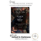 Donker Gotisch  Blush Bloemen & Zwart Ravens Save The Date