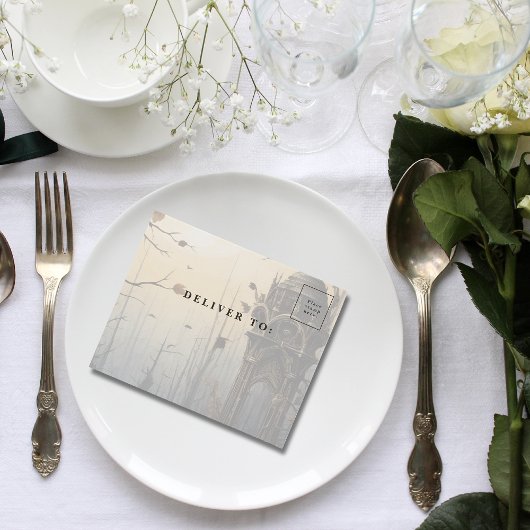 Donker Gotisch Bos Bloemen Achtergrond Foto All In One Uitnodiging