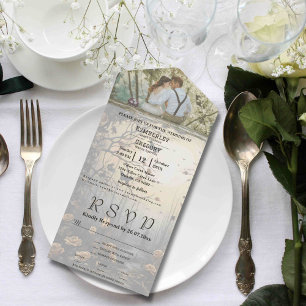 Donker Gotisch Bos Bloemen Achtergrond Foto All In One Uitnodiging