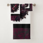 Donker Gotisch Bos Fairy Bloemen Rozen Bourgondië Bad Handdoek (Insitu)