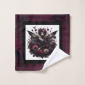 Donker Gotisch Bos Fairy Bloemen Rozen Bourgondië Bad Handdoek (Wasdoekje)