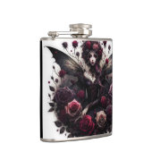 Donker Gotisch Bos Fairy Bloemen Rozen Bourgondië Heupfles (Rechts)