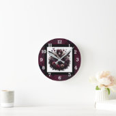 Donker Gotisch Bos Fairy Bloemen Rozen Bourgondië Ronde Klok (Huis)