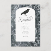 Donker Gotisch Grijs & Zwart Damast & Ravens Recep Informatiekaartje (Voorkant)