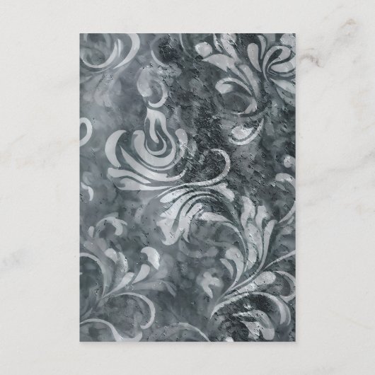 Donker Gotisch Grijs & Zwart Damast & Ravens Recep Informatiekaartje (Achterkant)