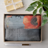 Donker Gotisch Meisje Raven Red Poppies Abstracte  Tissuepapier (Geschenk)