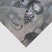 Donker Gotisch Meisje Raven Red Poppies Abstracte  Tissuepapier (Detail)