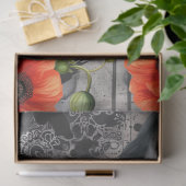 Donker Gotisch Meisje Raven Red Poppies Abstracte  Tissuepapier (Geschenk)