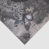 Donker Gotisch Meisje Raven Red Poppies Abstracte  Tissuepapier (Detail)