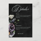 Donker Gotisch Mysterieus Gedempte Bloemen Details Informatiekaartje (Voorkant)