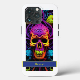 Donker Gotisch Neon Kleurrijke Schedel Case-Mate iPhone Case