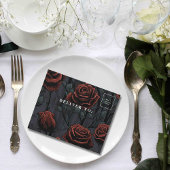 Donker Gotisch Rood Zwart Roos Bloemen Achtergrond All In One Uitnodiging