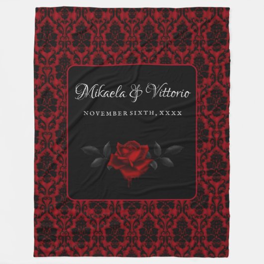 Donker Gotisch Roos Bruiloft Fleece Deken (Voorkant)