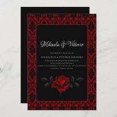 Donker Gotisch Roos bruiloft Kaart (Voorkant / Achterkant)