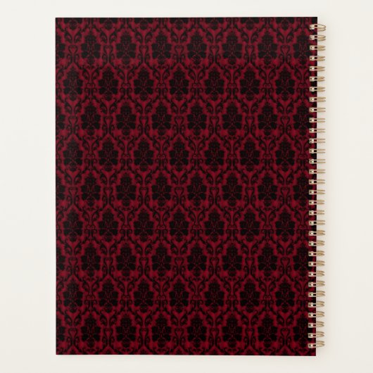 Donker Gotisch Roos Bruiloft Planner (Achterkant)