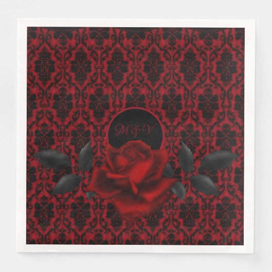 Donker Gotisch Roos Bruiloft Servet (Voorkant)