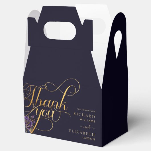 Donker Gotisch Roos Glitter Bruiloft Bedankdoosjes (Geopend)