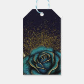 Donker Gotisch Roos Glitter Bruiloft Cadeaulabel (Achterkant)