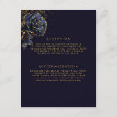 Donker Gotisch Roos Glitter Bruiloft Informatiekaartje (Achterkant)