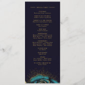 Donker Gotisch Roos Glitter Bruiloft Programmakaart (Achterkant)