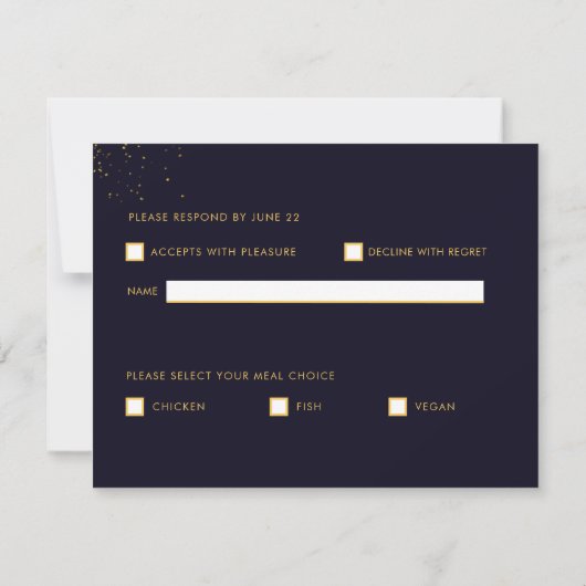 Donker Gotisch Roos Glitter Bruiloft RSVP Kaartje (Achterkant)