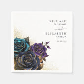 Donker Gotisch Roos Glitter Bruiloft Servet (Voorkant)