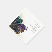 Donker Gotisch Roos Glitter Bruiloft Servet (Hoek)