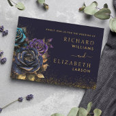 Donker Gotisch Roos Glitter Bruiloft Uitnodiging