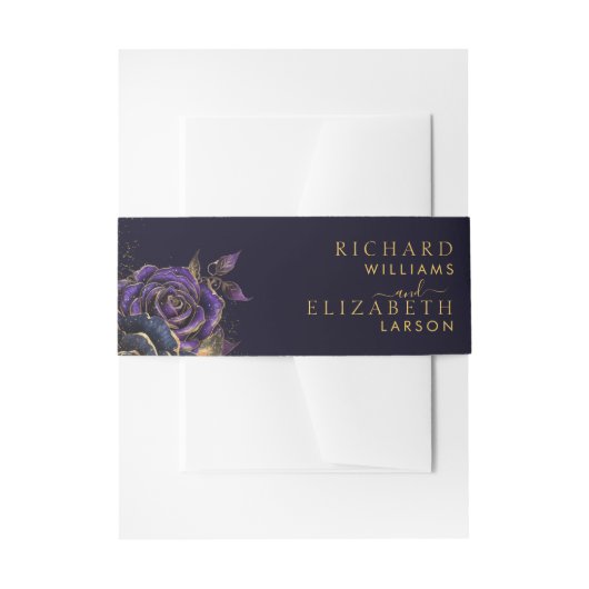 Donker Gotisch Roos Glitter Bruiloft Uitnodigingen Wikkel (Voorkant Voorbeeld)