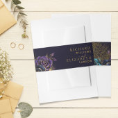 Donker Gotisch Roos Glitter Bruiloft Uitnodigingen Wikkel