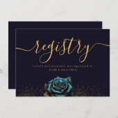 Donker Gotisch Roos Glitter Informatiekaartje (Voorkant / Achterkant)