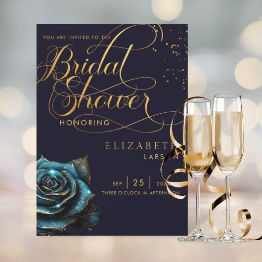 Donker Gotisch Roos Glitter Vrijgezellenfeest Kaart