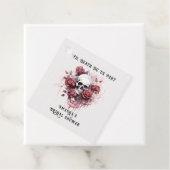 Donker Gotisch Roos Schedel Vrijgezellenfeest Favo Bedankjes Labels (In situ)