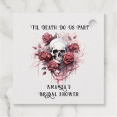 Donker Gotisch Roos Schedel Vrijgezellenfeest Favo Bedankjes Labels (Achterkant)