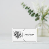 Donker Gotisch Roos Zwart-wit Tattoo Artiest Visitekaartje (Staand voorkant)