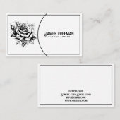 Donker Gotisch Roos Zwart-wit Tattoo Artiest Visitekaartje (Voorkant / Achterkant)