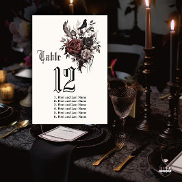 Donker Gotisch Rozenhout Bloemenraaf Kaart