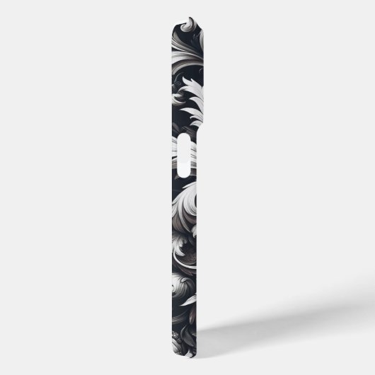 Donker gotisch vet sierbloemen patroon Case-Mate iPhone case (Achterkant / Rechts)