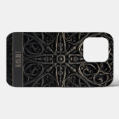 Donker Gotisch Zwart & Brons Filigraan Case-Mate iPhone Case (Achterkant (horizontaal))