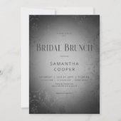  donker gotisch zwart damast bruids brunch kaart (Voorkant)