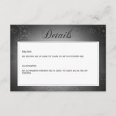  donker gotisch zwart damast bruiloft details informatiekaartje (Voorkant)