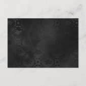  donker gotisch zwart damast bruiloft receptie informatiekaartje (Achterkant)