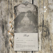 Donker Gotisch Zwart & Tan Raven Diner w / Details All In One Uitnodiging