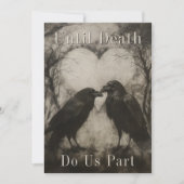 Donker Gotisch Zwart & Tan Raven Paar Bruiloft Kaart (Voorkant)