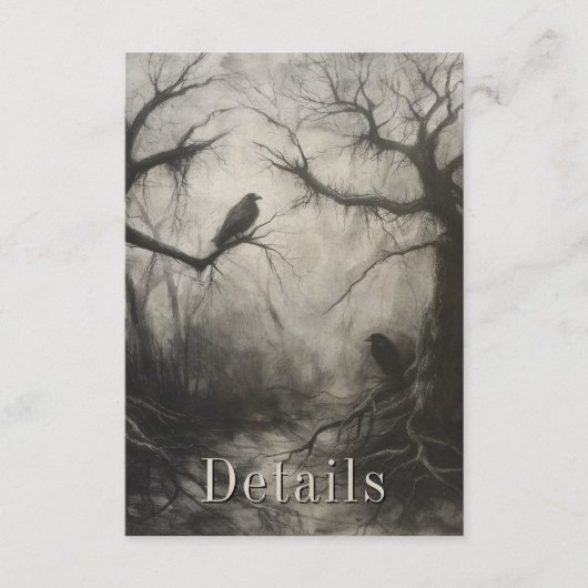 Donker Gotisch Zwart & Tan Raven Paar Details Informatiekaartje (Voorkant)
